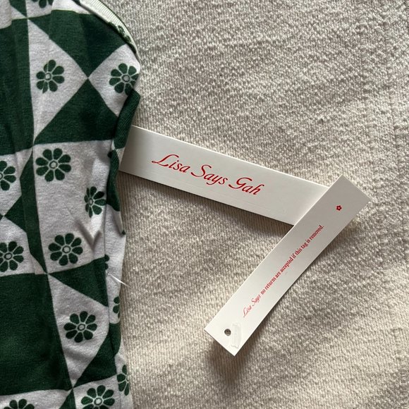 NWT Lisa Says Gah Elsa Slip Dress - SMALL - Floral Quilt Boonville Green - Picture 6 of 6